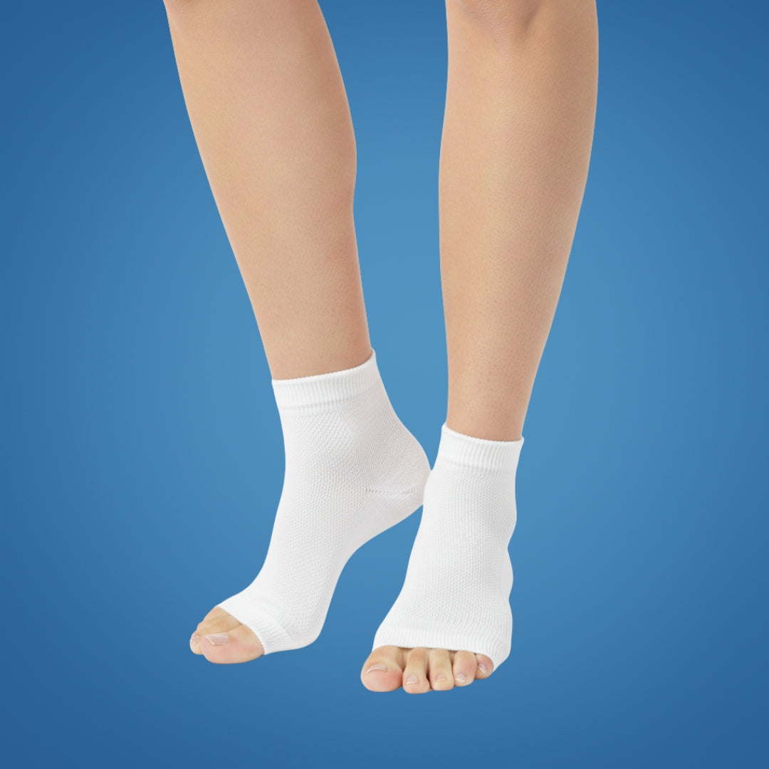 HeelEase | Gel Heel Repair Socks – Moisturising Gel Lining – Cushioned Open-Toe – Softens Cracked Heels Overnight – For Foot Relief Comfort