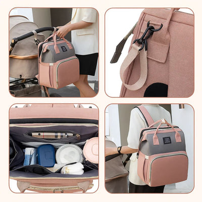 BabyVoyage | Foldable Baby Travel Cot – Waterproof Design – USB Charging Port – Ideal for On-the-Go Parents