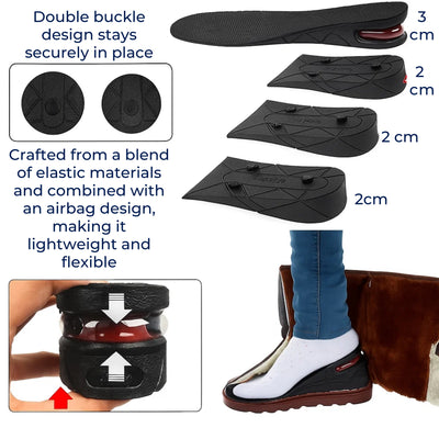 Heelsure | Heel Lift Insoles – Adjustable Height Boost – Breathable Cushioned Gel – Discreet Comfort for Work, Sport or Daily Wear