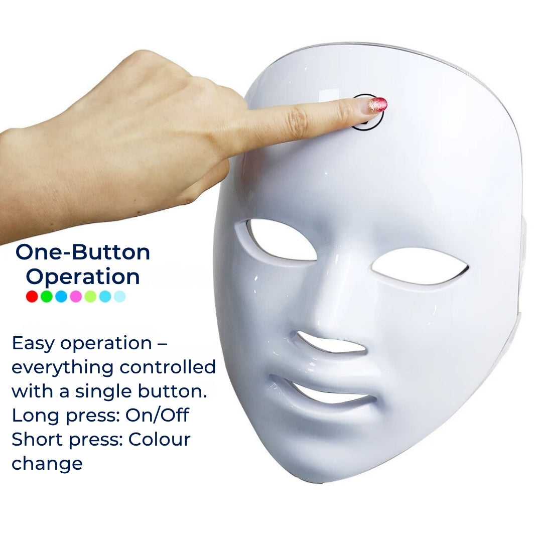 GlowSkin Pro LED Light Therapy Mask | Stimulates Collagen - Reduces Wrinkles - Improves Skin Texture - Soothes Redness
