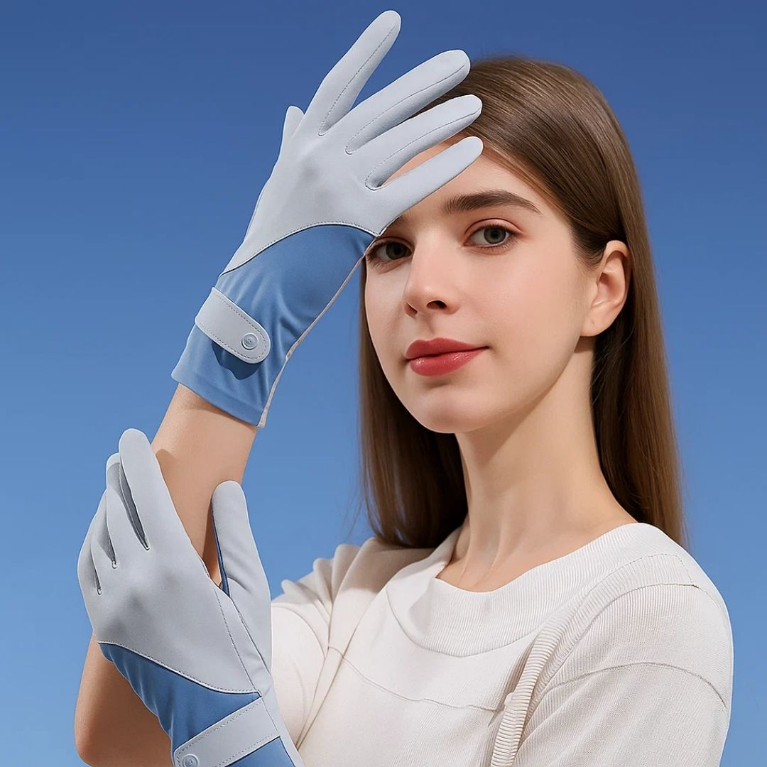 SunGlide | Women's Sun-Protection Gloves – UPF 50+ UV Defence – Prevent Dark Spots - Breathable Mesh – Driving & Outdoor Use