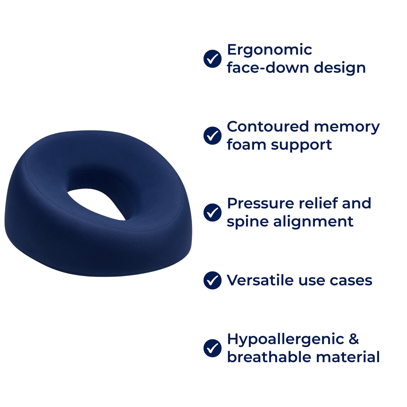 FaceEase | Face‑Down Pillow – Pressure Relief Support – Contoured Memory Foam – Ideal for Massage Beauty & Stomach Sleeping
