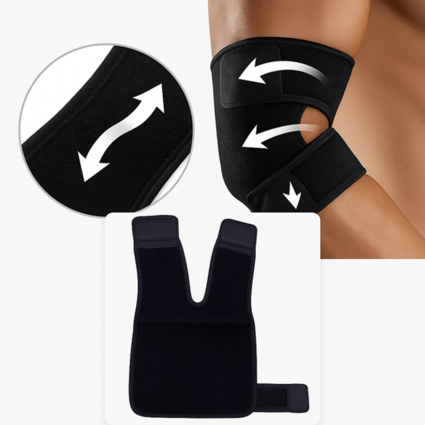 ElboFlex | Elbow Support Wrap – Adjustable Compression – Breathable Neoprene Strap – For Tennis Elbow & Daily Activities