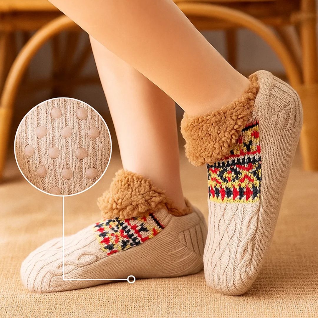CosyNest | Thermal Slipper Socks – Fleece Lined – Non-Slip Grip – Stay Warm and Steady – Ultimate Comfort and Safety for Cold Floors