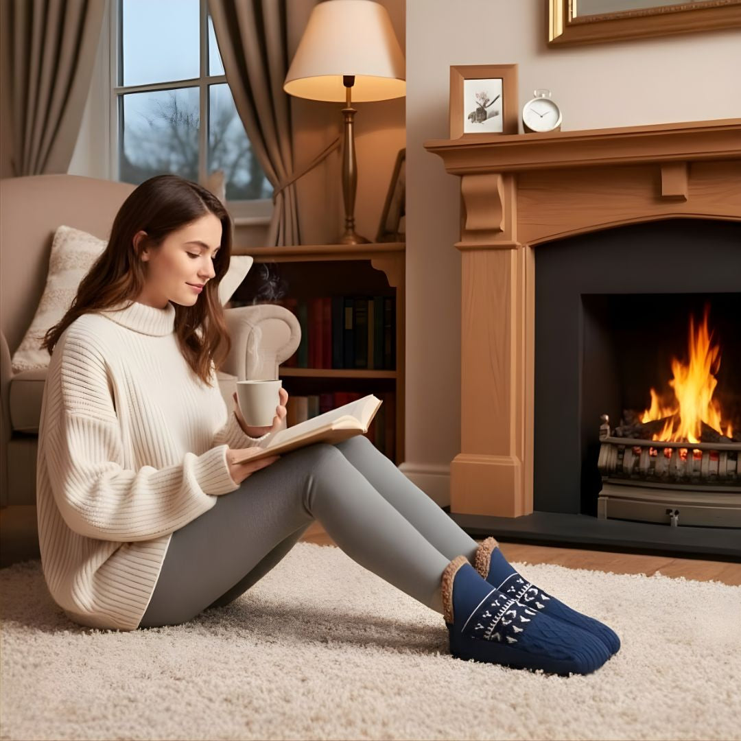 CosyNest | Thermal Slipper Socks – Fleece Lined – Non-Slip Grip – Stay Warm and Steady – Ultimate Comfort and Safety for Cold Floors