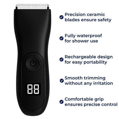 SkinGroom | Body Hair Trimmer – Waterproof – Ceramic Blade – Painless Cordless Grooming for Men – Smooth Results, No Nicks or Irritation