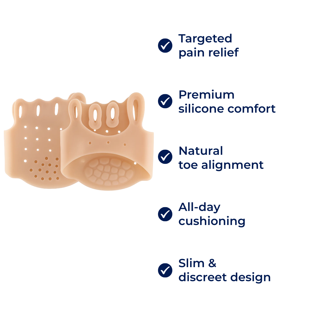 AlignStep | Toe Separator Metatarsal Pad – Pain Relief – Soft Silicone Cushioning – Improves Alignment – All Day Comfort