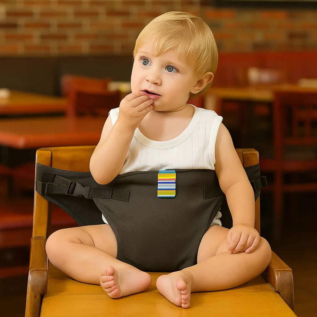 SeatGuard | Baby Chair Harness – Secure Adjustable Fit – Breathable Cotton Fabric – Portable Dining Safety Solution for Travelling Parents