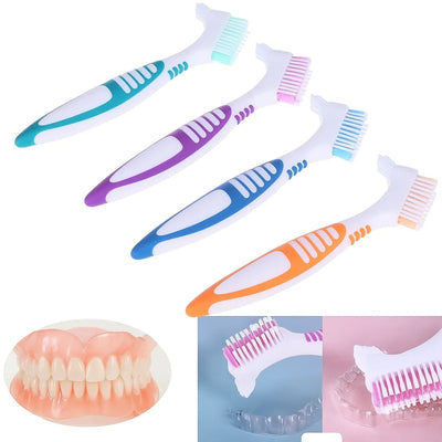 DentureEase | Denture Cleaning Brush – Soft Bristle Dual-Head – Anti-Slip Handle – Scratch-Free Cleaning – Fresh Breath for Seniors