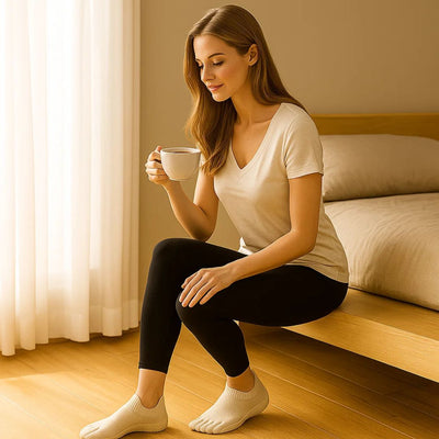 BareStride | Barefoot Toe‑Separated Sock Shoes – Zero‑Drop Flexible Sole – Breathable Knit Upper – Natural Balance for Yoga & Daily Wear