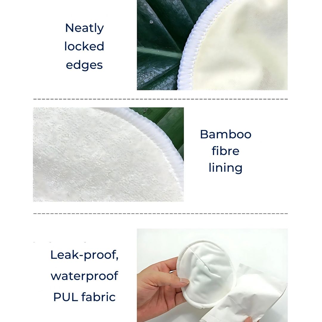 MumLeaf | Reusable Nursing Pads – Leak‑Proof – Comfortable to Wear -  Bamboo Soft – Breastfeeding Mums