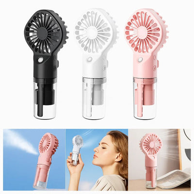 CoolMist | Misting Handheld Fan – Portable Cooling Mist Spray – Transparent Tank – USB Rechargeable – Beat Heat & Stay Cool Outdoors