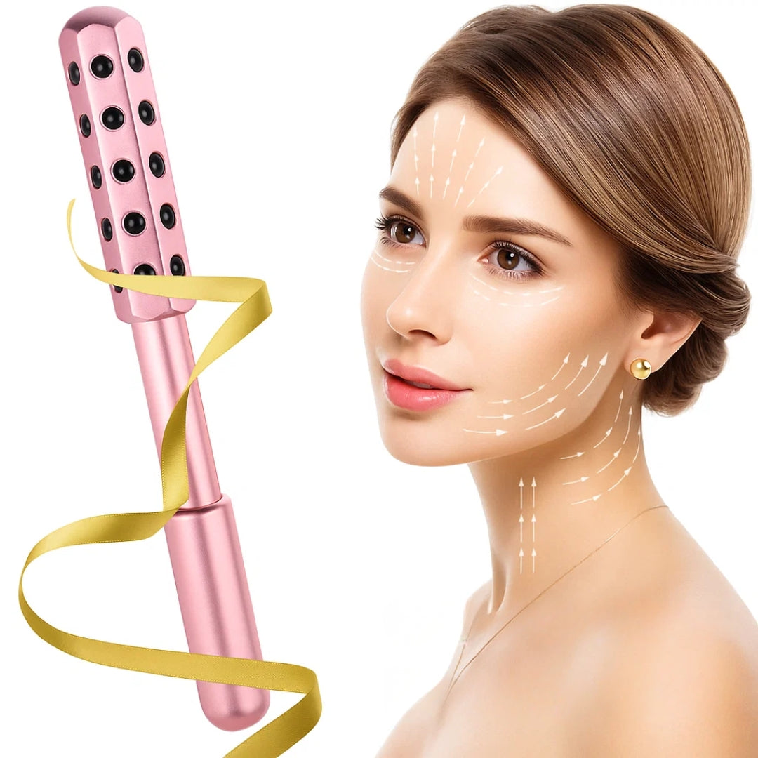 ContourEase | Face Roller Massager – Depuff & Lift Skin – Smooth Metal Cooling Design – Boost Circulation & Glow for Cheeks Neck Face