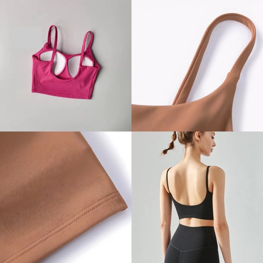 FlexaFit | Yoga Crop Top – Built‑in Bust Support – Breathable Quick‑Dry Fabric – Two‑Layer Comfort – Gym & Active Women