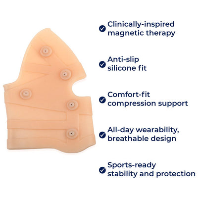 MagniFlex | Magnetic Pain Relief Knee Support – Stimulates Circulation for Fast Recovery – Silicone Anti-Slip Fit – For Running & Arthritis Pain