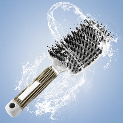 GleamGlide | Detangling Hair Brush – Quick Knot‑Free Detangling – Nylon Bristles with Scalp Massage Tips – For Thick or Curly Hair