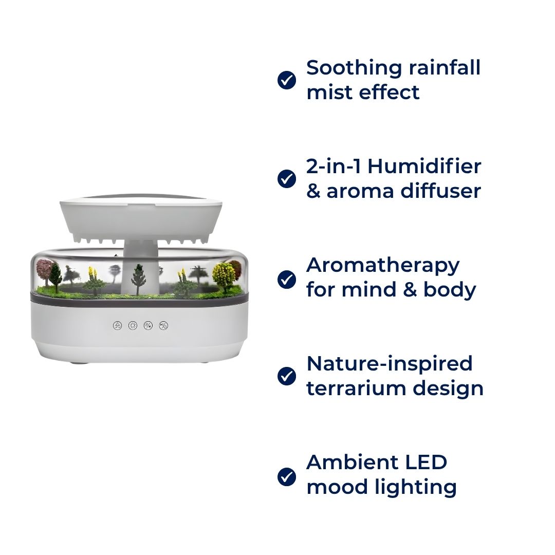 AuraMist | Humidifier Diffuser – Dry-Air Relief – Quiet LED Night Light – Soothe Skin & Breathing – Calm Relaxing Sleep for Home & Bedroom