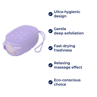 PureGlow | Silicone Body Scrubber – Hygienic Deep Exfoliation – Soft Fast-Dry Silicone – Gentle Massage – Sensitive Skin Daily Use