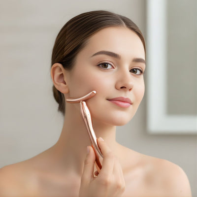 LiftGlow | Face & Eye Massager Tool – Lifts Skin & Reduces Puffiness – Hygienic Scoop-End Design – Portable Daily Anti-Ageing Skincare