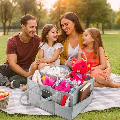 NappyNest | Nappy Organiser Caddy – Easy‑Clean Dividers – Water‑Resistant Felt – Large Capacity – Portable Storage for Parents