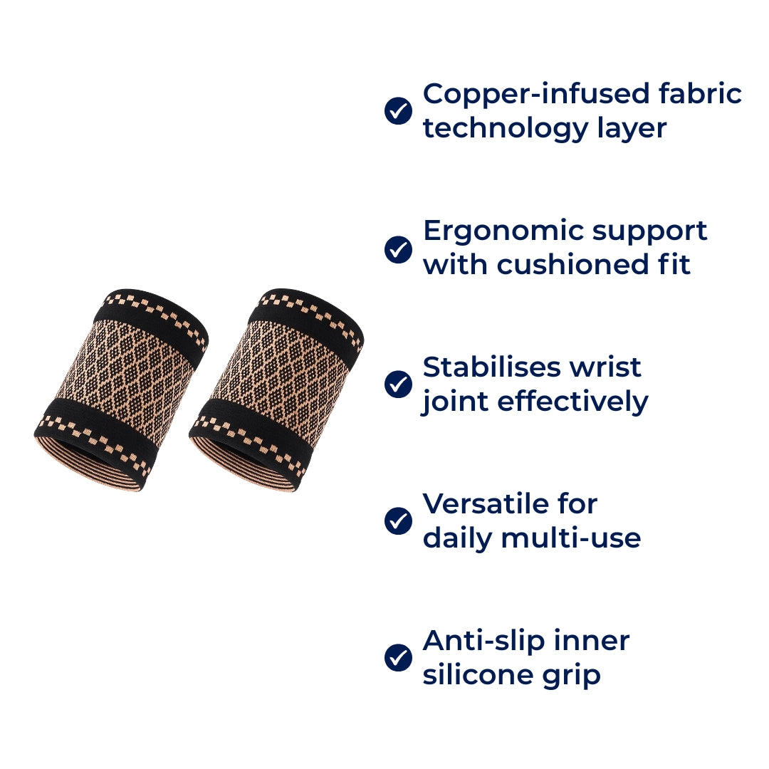 JointGuard | Wrist Support Brace – Copper‑Infused Compression for Wrist Pain Relief – Breathable Low‑Profile Sleeve for Everyday & Sports