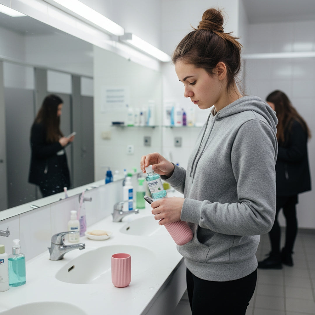 PackDental | Travel Toothbrush Case – Mouthwash Cup Included – Compact Dust‑proof Design – Hygienic Oral Care for Travel & Holidays