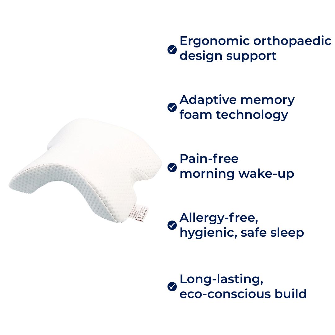 AlignRest | Orthopaedic Neck Support Pillow – Spine Relief & Posture Alignment – Contour Memory Foam – Pain-Free Deep Sleep Support