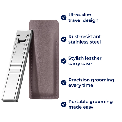 EdgeLux | Nail Clipper – Travel-Slim Design – Rust-Resistant Stainless Steel – Stylish Carry – Portable Grooming for Hands & Fingernails