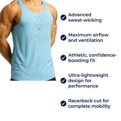 AirFlex | Gym Tank Top – Breathable Ventilated Fabric – Sleeveless Stretch Fit – Men’s Fitness Training & Workout Performance Vest