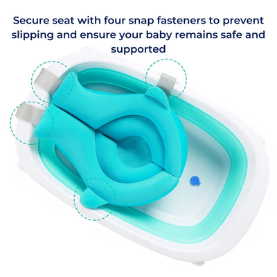 AquaNest | Baby Bath Support – Non-Slip Cushion – Quick-Drying Fabric – Newborn Safety