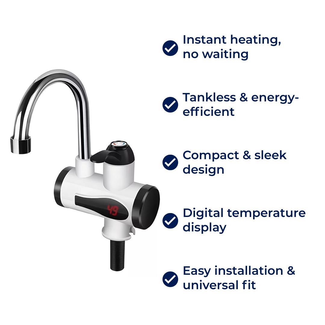 AquaSwift | Instant Hot Water Tap – Tankless Design – Compact Energy-Efficient Unit – Ideal for Kitchens & Bathrooms