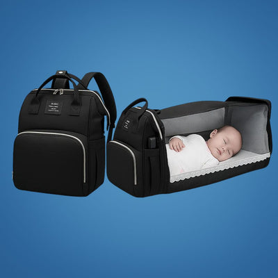BabyVoyage | Foldable Baby Travel Cot – Waterproof Design – USB Charging Port – Ideal for On-the-Go Parents