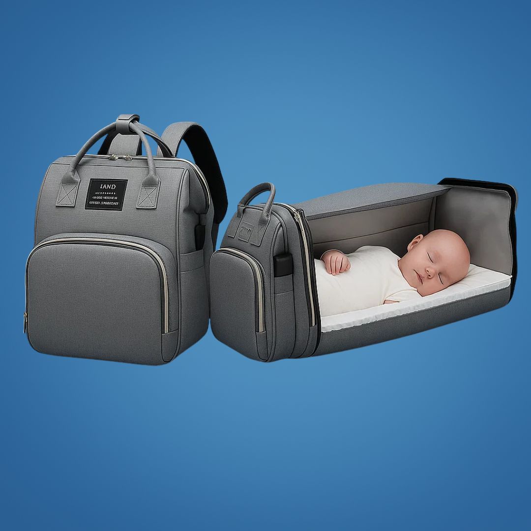 BabyVoyage | Foldable Baby Travel Cot – Waterproof Design – USB Charging Port – Ideal for On-the-Go Parents
