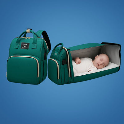 BabyVoyage | Foldable Baby Travel Cot – Waterproof Design – USB Charging Port – Ideal for On-the-Go Parents