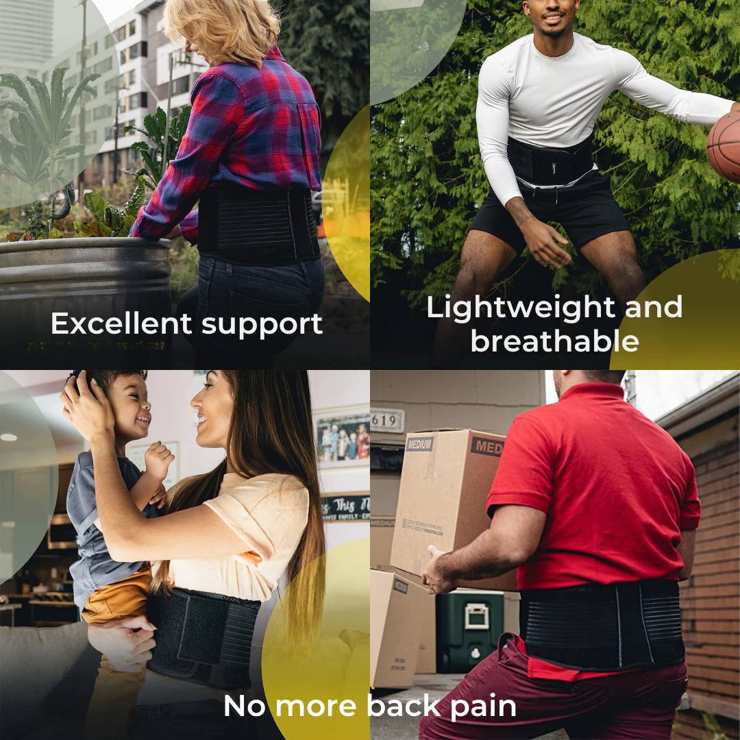 BackGuard Premium Back Pain Support Belt | Targeted Compression Relief - for Lower Back Strain - Herniated Discs and Posture Improvement