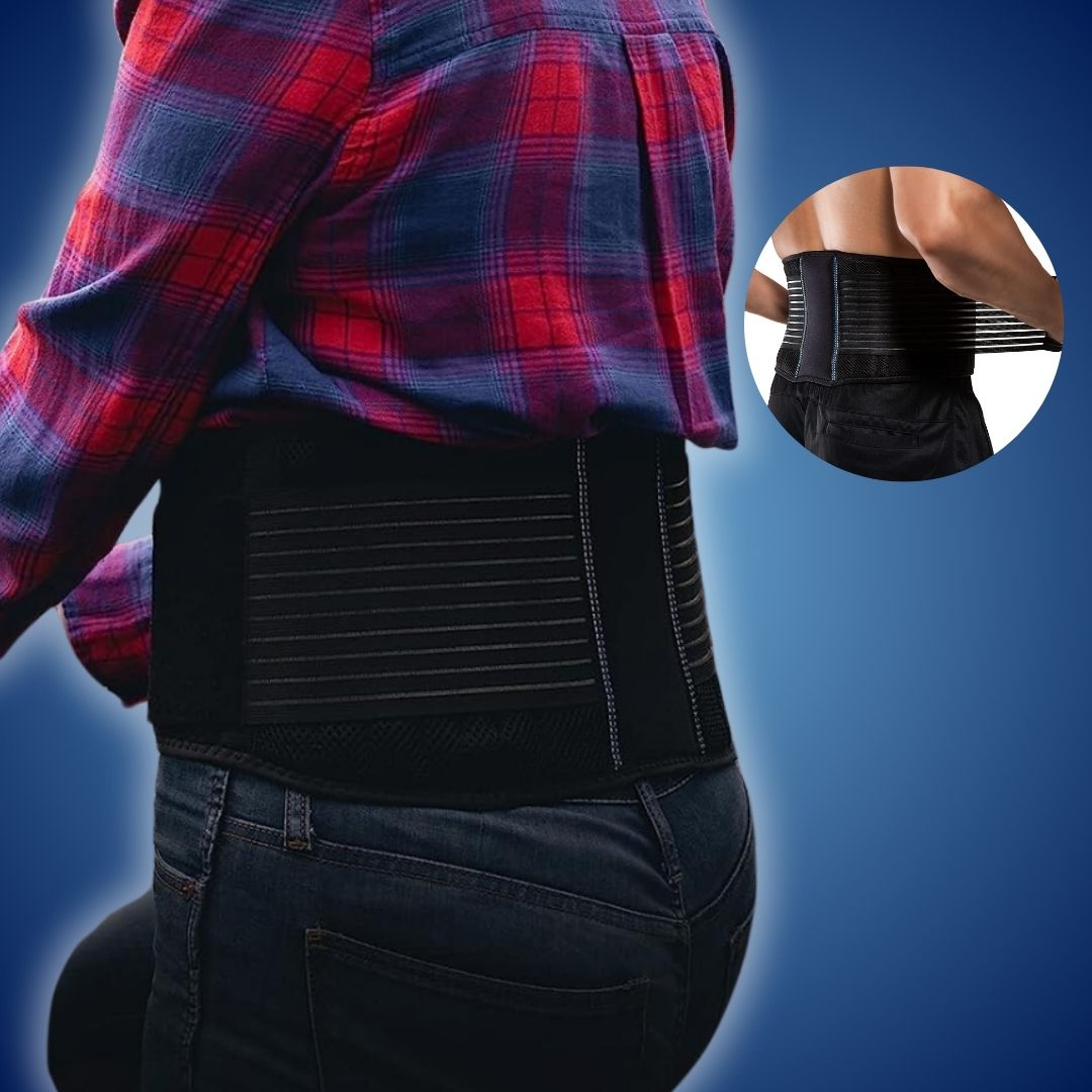 BackGuard Premium Back Pain Support Belt | Targeted Compression Relief - for Lower Back Strain - Herniated Discs and Posture Improvement