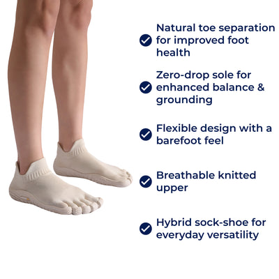 BareStride | Barefoot Toe‑Separated Sock Shoes – Zero‑Drop Flexible Sole – Breathable Knit Upper – Natural Balance for Yoga & Daily Wear