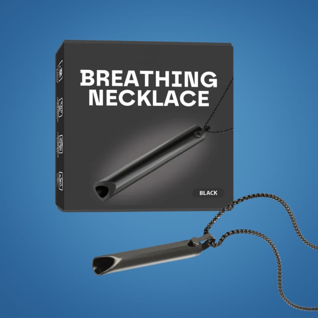 CalmAura | Anxiety Relief Breathing Necklace – Stainless Steel – Stress Reduction – Mindfulness Aid for Adults