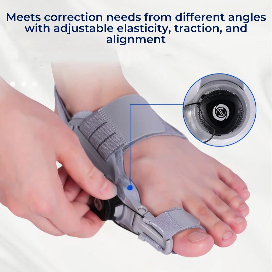 BunionEase Adjustable Relief Brace | for Hallux Valgus - Gently Correct and Alleviate Pain Associated with Bunions