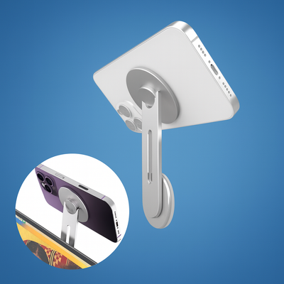 MagnaHold | Laptop Phone Mount – Magnetic Grip – 360° Adjustable Arm – Secure Hands-Free Viewing at Desk