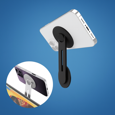 MagnaHold | Laptop Phone Mount – Magnetic Grip – 360° Adjustable Arm – Secure Hands-Free Viewing at Desk