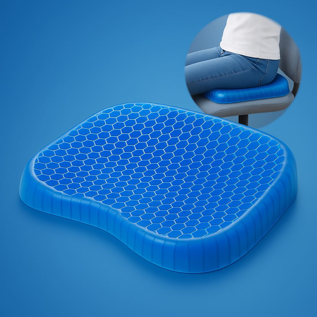ComfortGel Orthopedic Gel Seat Cushion | Pressure Relief - Tailbone Pain - Lower Back Support - For Office Chair - Car - Wheelchair Use