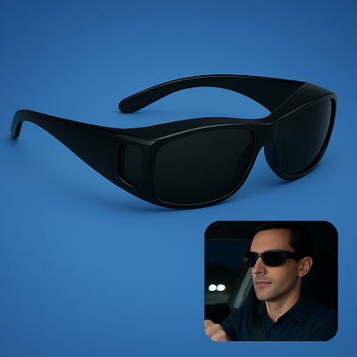 DriveBright Night Driving Clarity Glasses | Enhanced Vision - Anti-Glare Glasses - UV Protection - Reduced Eye Strain During Night Drives