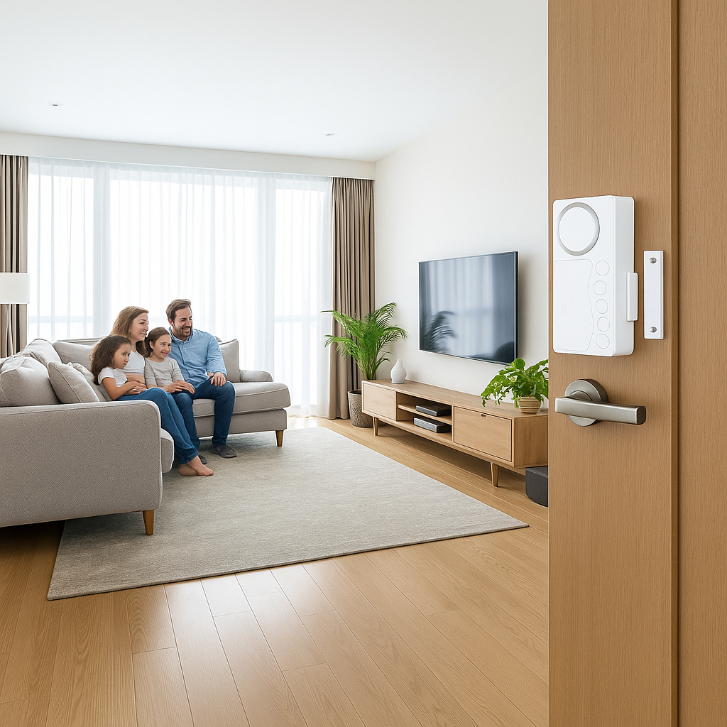 SecureSense | Door Opening Alarm Sensor – Instant Alert Modes – 108dB Loud Slim Design – Easy Install – Protect Kids & Home Security