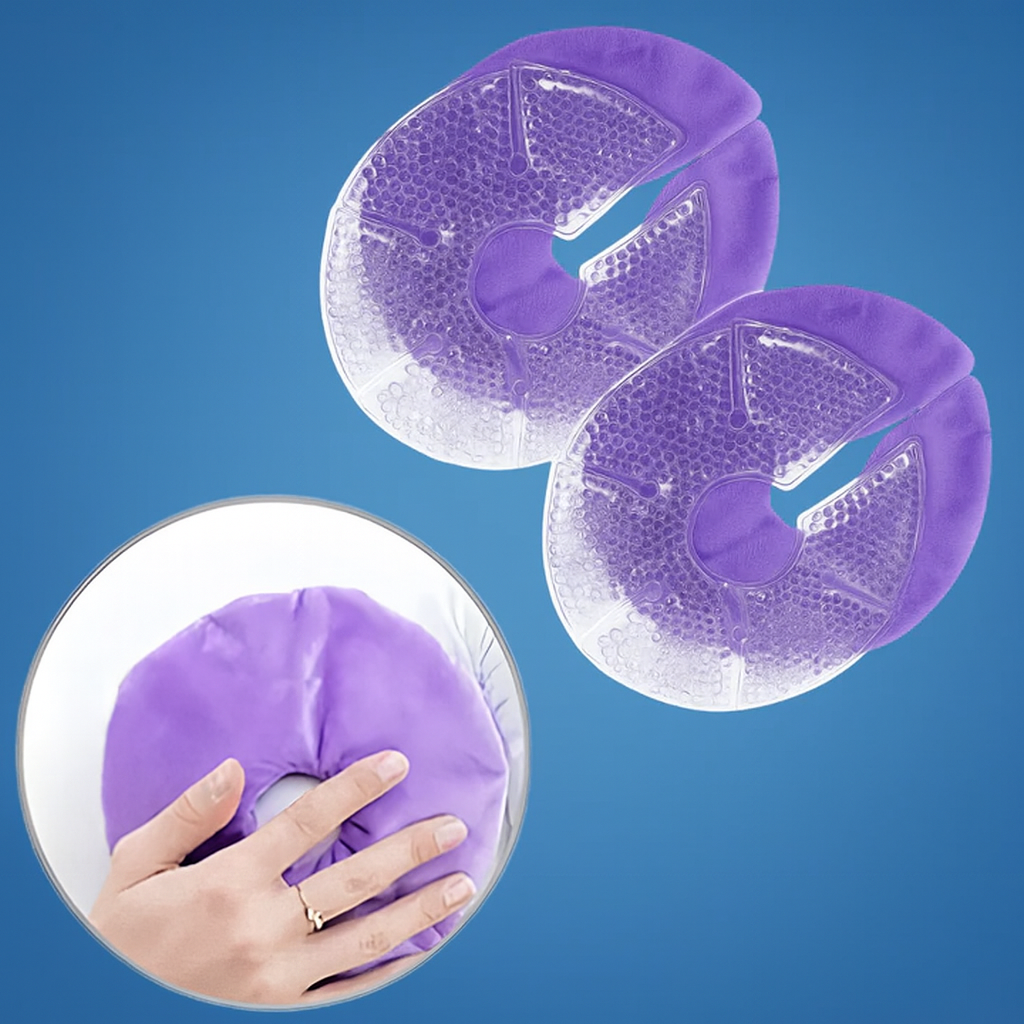 NurseEase | Breast Therapy Gel Pads – Engorgement Relief – Hot & Cold Contoured Gel Design – Comfort & Pain Relief for Nursing Mums