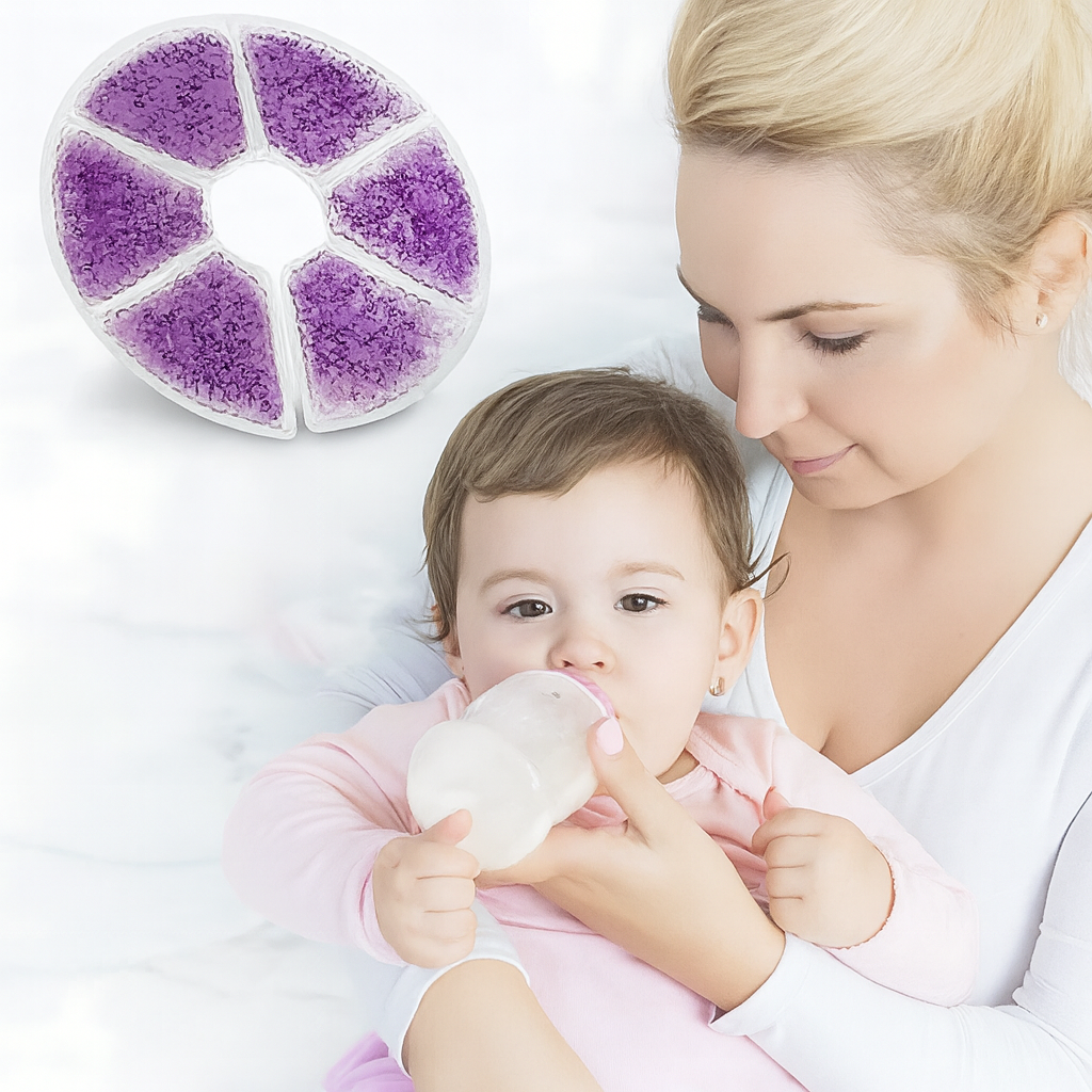 NurseEase | Breast Therapy Gel Pads – Engorgement Relief – Hot & Cold Contoured Gel Design – Comfort & Pain Relief for Nursing Mums