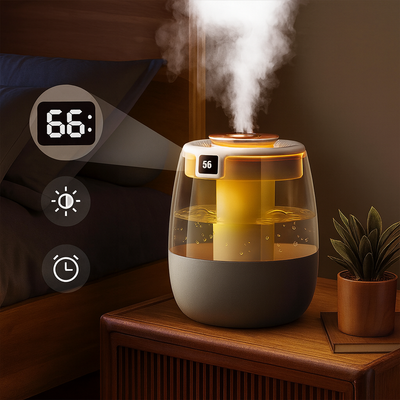 MistEase | Humidifier & Aroma Diffuser – Quiet Night-Light Mode – 1300 ml Tank – Dry Air Relief for Bedroom & Nursery