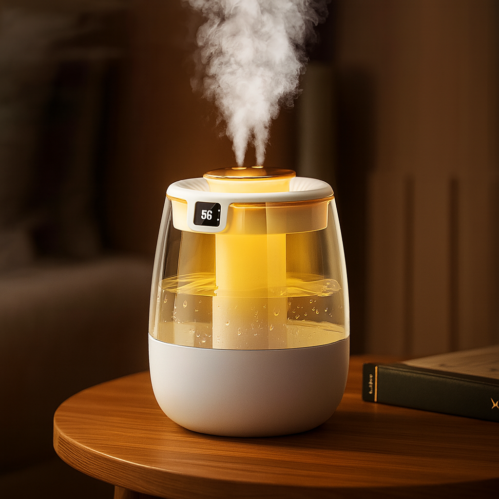 MistEase | Humidifier & Aroma Diffuser – Quiet Night-Light Mode – 1300 ml Tank – Dry Air Relief for Bedroom & Nursery