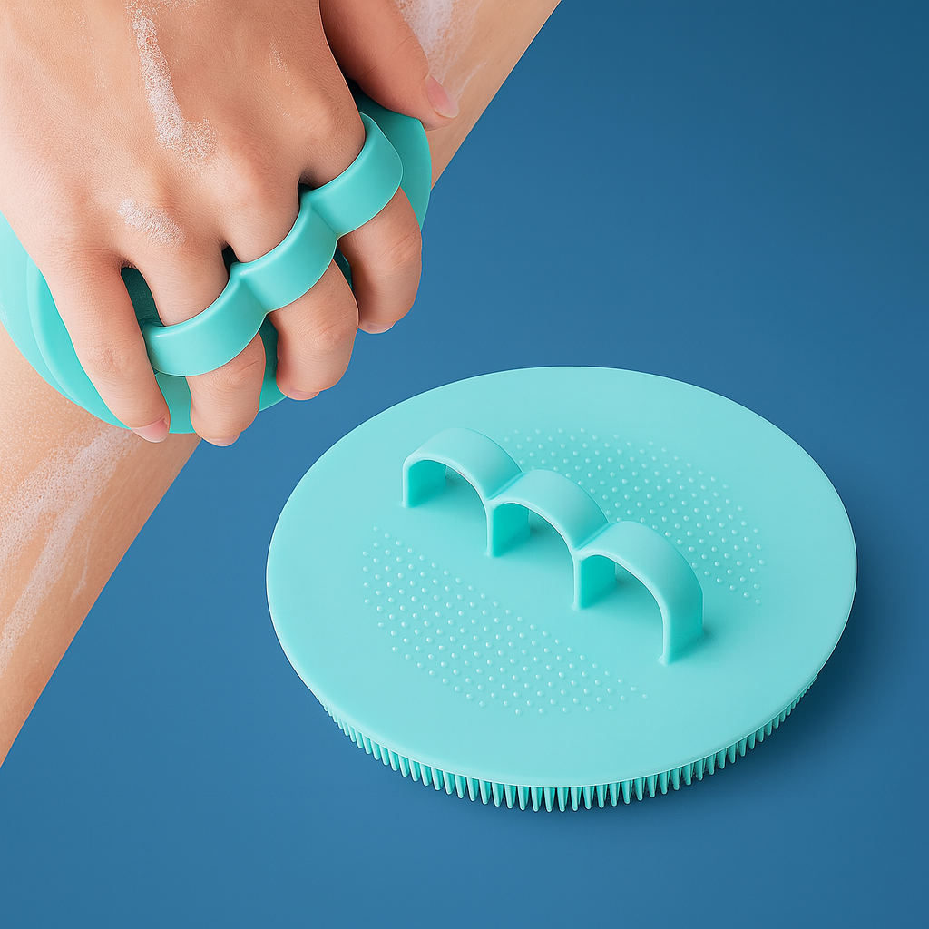 SilkPulse | Silicone Body Scrubber Bath Exfoliating Brush – Hygienic Deep Cleanse – Soft Silicone Bristles – Sensitive Skin Users