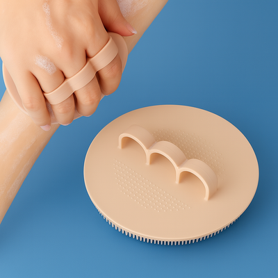 SilkPulse | Silicone Body Scrubber Bath Exfoliating Brush – Hygienic Deep Cleanse – Soft Silicone Bristles – Sensitive Skin Users